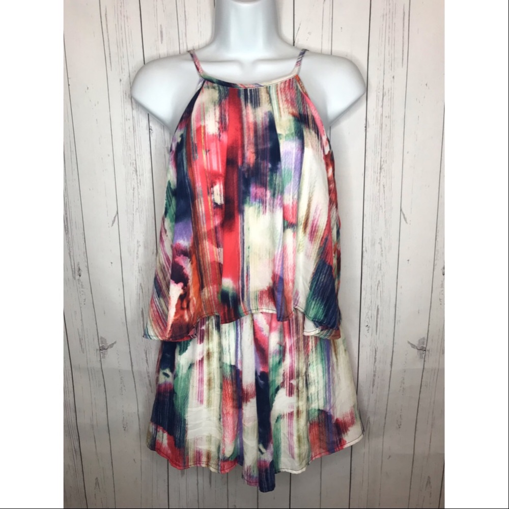 Karlie Size Small Watercolor Sleeveless Romper
